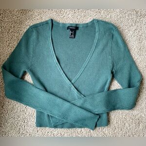 Forever 21 Green V-Neck Top